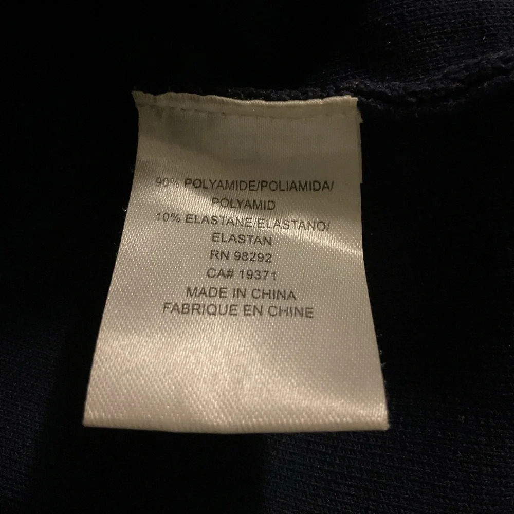 Tibi Navy Crewneck Sweater with Burgundy Trim - Picture 4 of 6